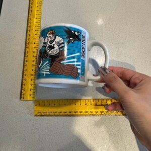 vintage san jose sharks ceramic mug made in korea